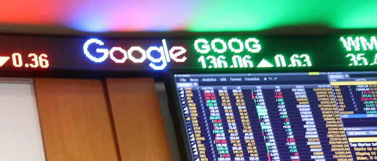 A stock market ticker