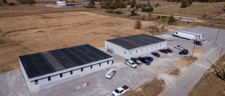 Aerial view of the UK Research and Education Center temporary office and lab Complex