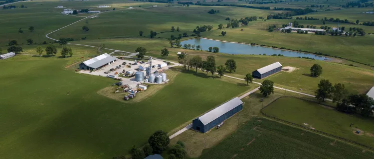 An aerial view of the C. Oran Little Research Center