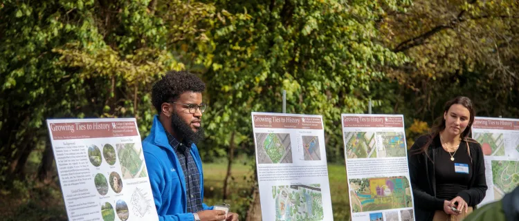 Landscape Architecture students in Dr. Jayoung Koo's class present ideas at the historical Huntertown site