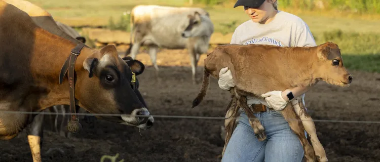 Two UK Students, Lillyah Snipes and Jillian Lujan, participate in the summer U-DAIRE program at Chaney's Dairy Barn in Bowling Green Kentucky on July 28th, 2025.
