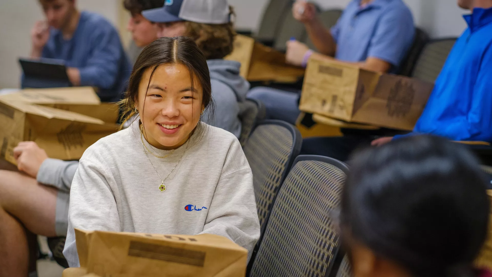 ABT Assistant Professor Kendall Corbin conducted a class project where students blindly draw each other in ABT-101.