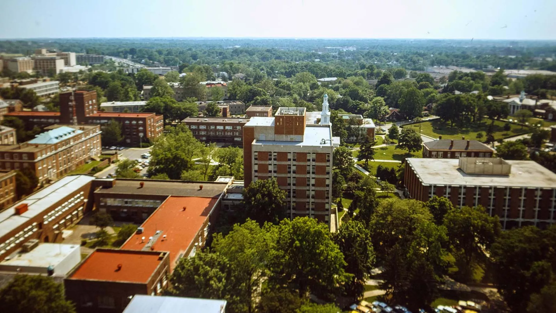 View of UK campus in fall 1968 from the towers.