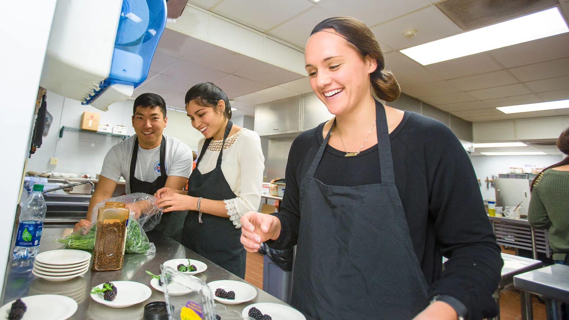 Dietetics and Human Nutrition students prepared recipes from the Plate it Up series in the HES Cooking Lab.