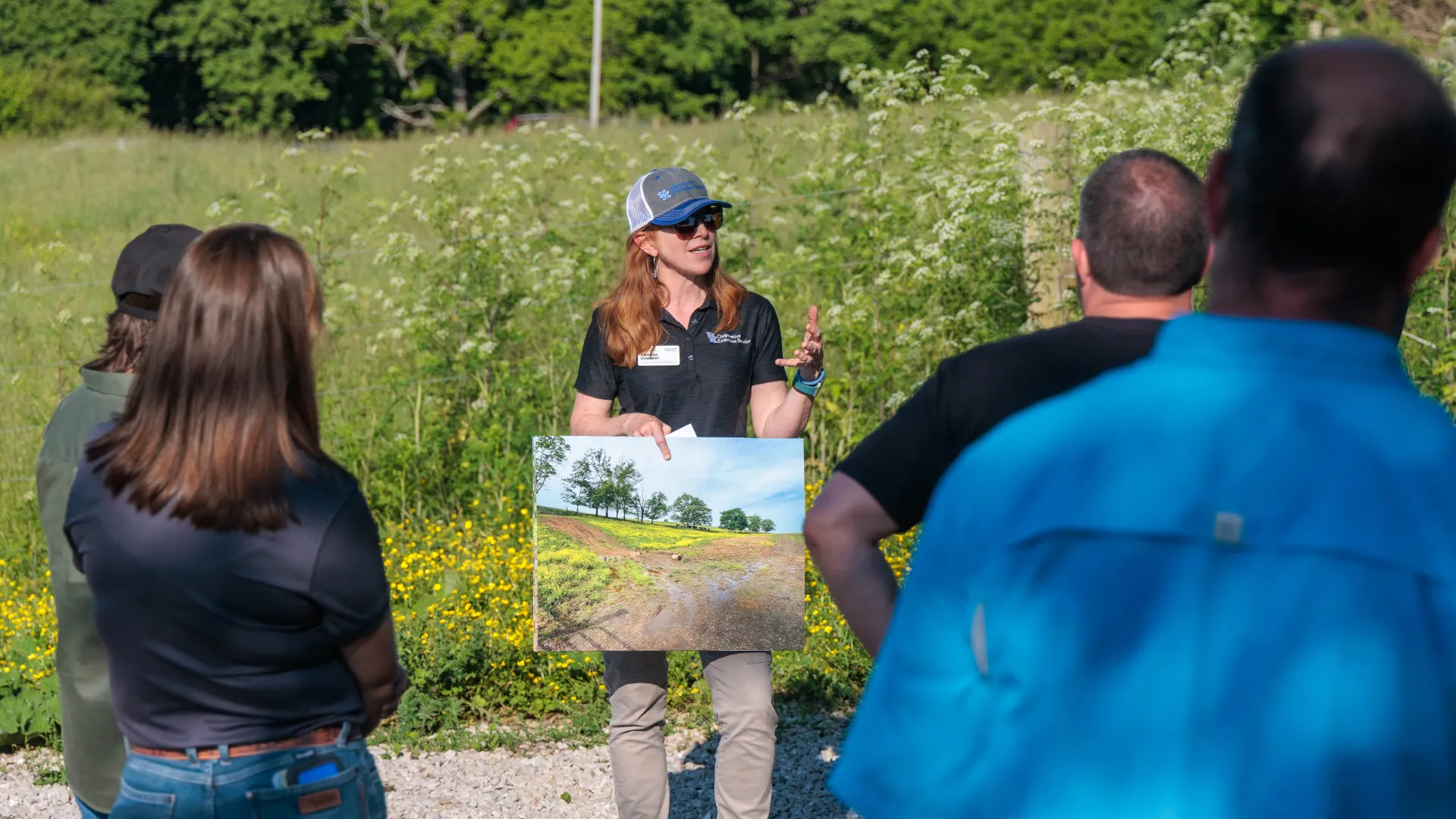 The University of Kentucky College of Agriculture Extension Water Quality Specialist Amanda Gumbert spoke at the field day at Robin Ridge Farm that showcased management practices for local watersheds.