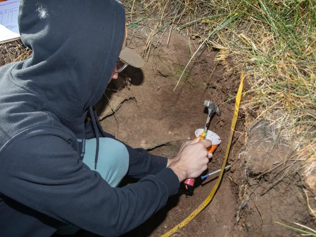 PLS 396 Soil Judging, providing students with essential field training. Another week, another soil pit.