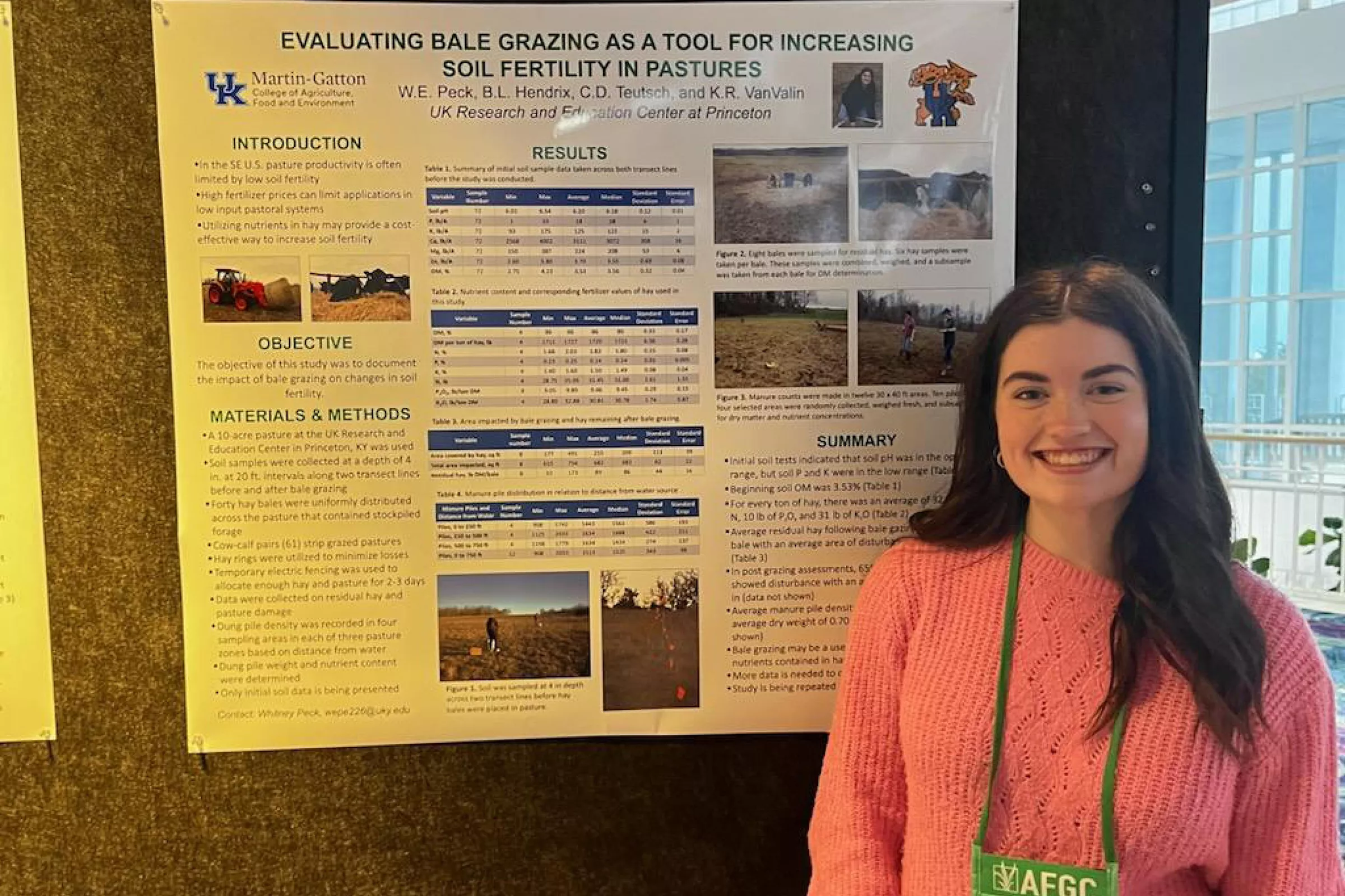 Whitney Peck with a presentation board