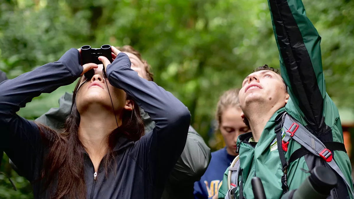 Students bird watching