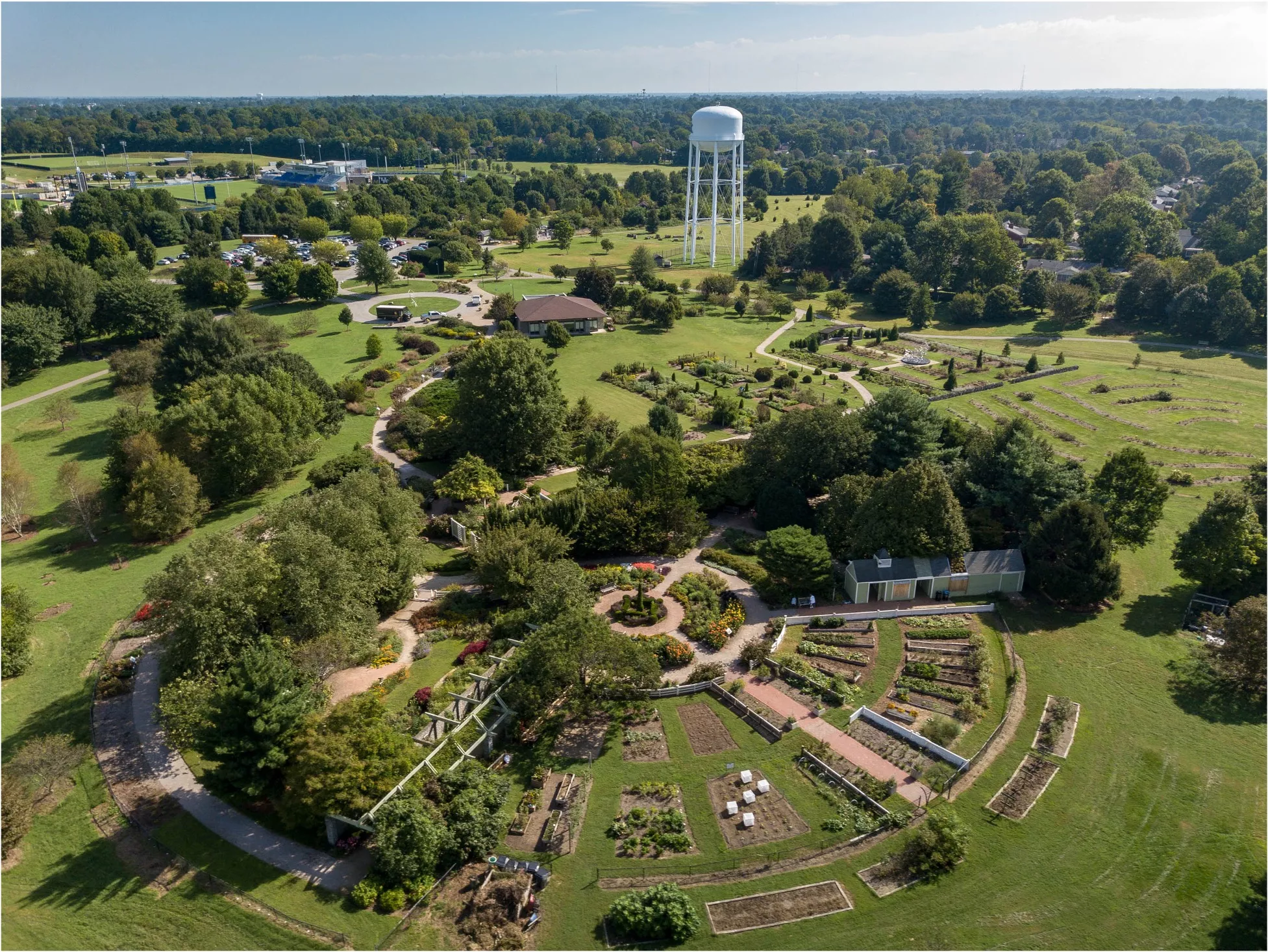 An aerial view of The Arboretum