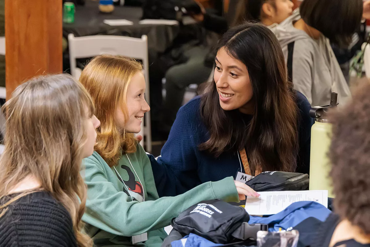 Human Development and Family Science student speaking with a class